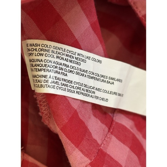 Draper James Eloquii Red & White Gingham Print Blouse 14 Rockabilly Coquette - Picture 7 of 10